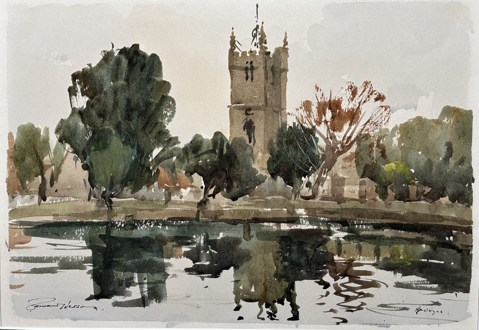 Edward Wesson watercolour painting - Devizes, Wiltshire