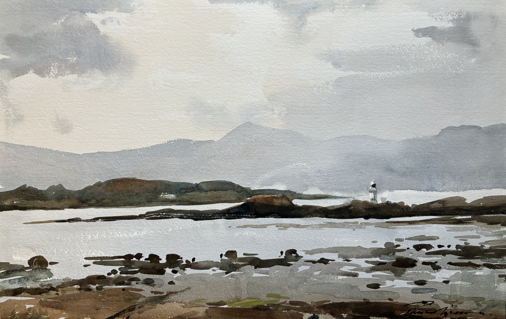 Edward Wesson watercolour painting - Port Appin, Argyllshire
